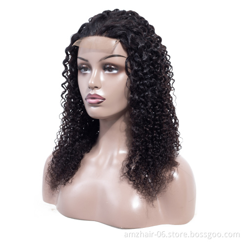 10A High Quality Virgin Cuticle Aligned Double Drawn Brazilian 100% Human Hair 5X5 Lace Closure Wig Kinky Curly For Black Women